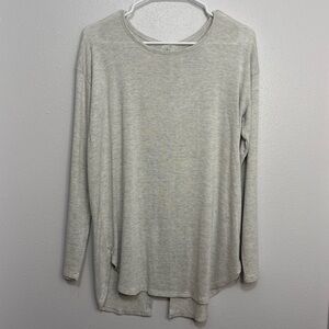 aerie Light Gray Long Sleeve Hoodie Top